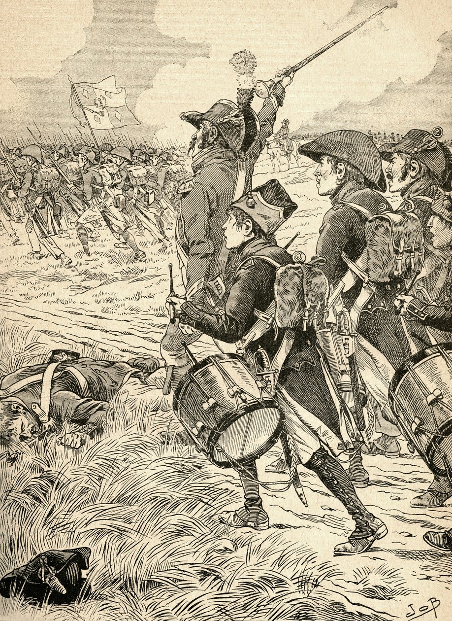 La bataille de Marengo, Italie en 1800, entre les forces françaises sous Napoléon Bonaparte et les Autrichiens. De l