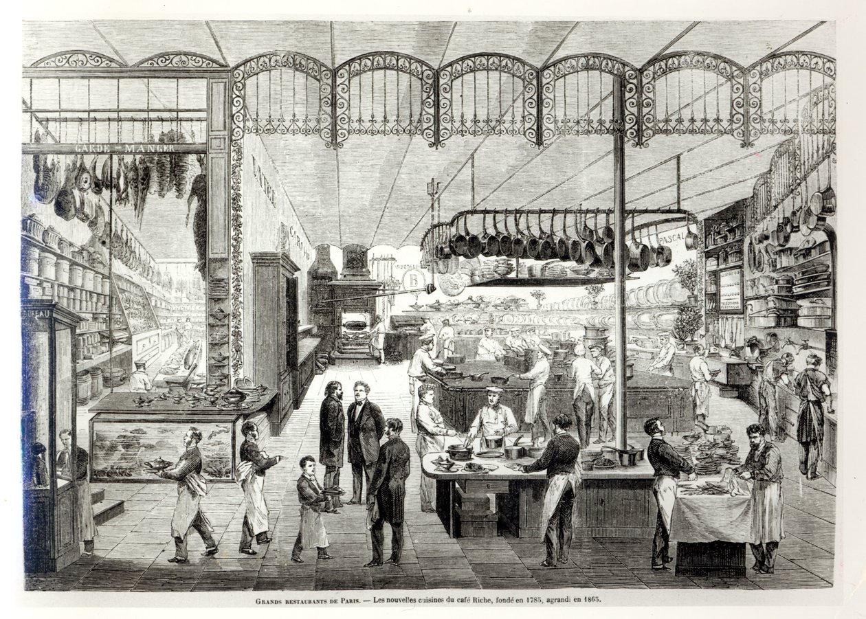 Les nouvelles cuisines du Café Riche, 1866 - French School
