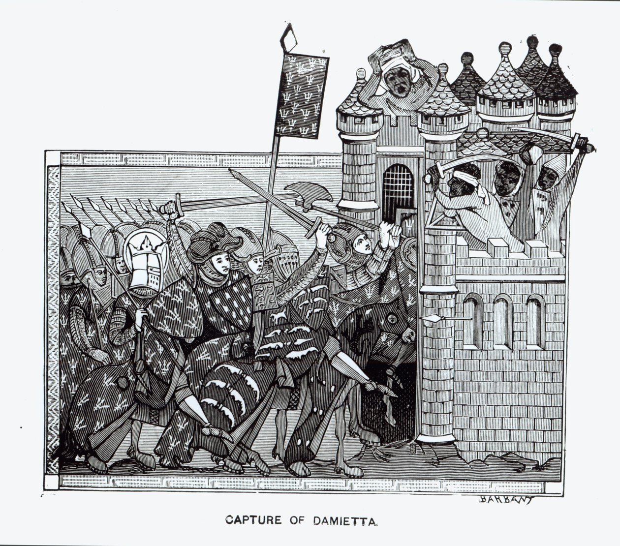 La capture de Damiette en 1249 - French School