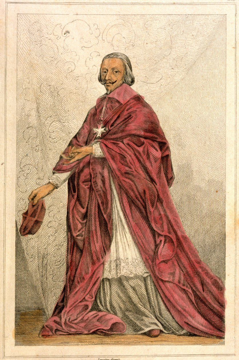 Le Cardinal de Richelieu (1585-1642) - Gravure du 19ème siècle - French School