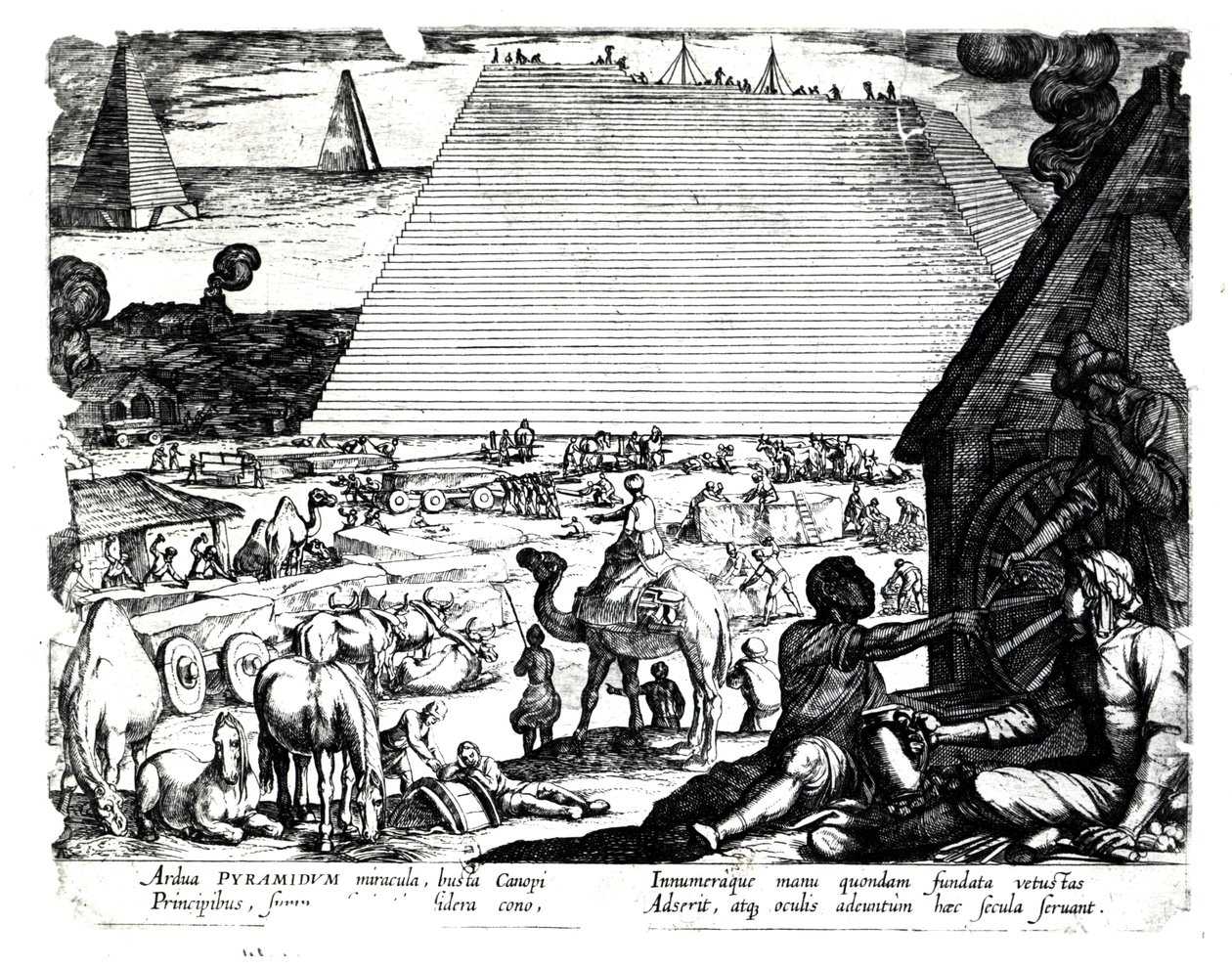 La construction des pyramides - French School