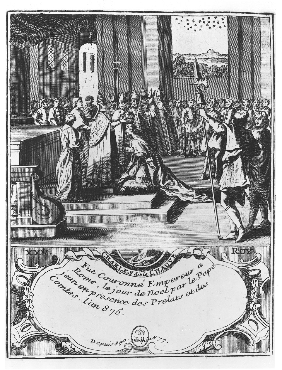 Le couronnement de Charles le Chauve en 875 - French School