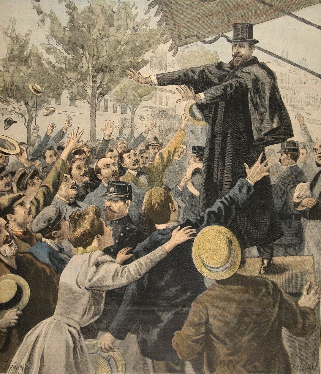 La réunion de Déroulède : à la sortie, illustration du Petit Journal : Supplément illustré, 9 octobre 1898 - French School