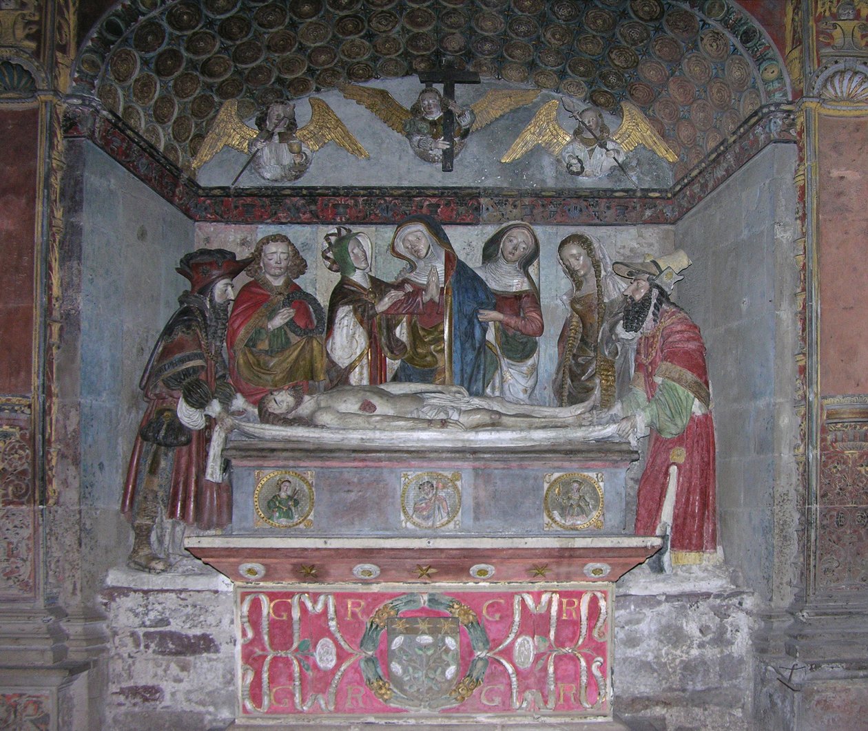 La Mise au tombeau, vers 1523 (pierre peinte) - French School