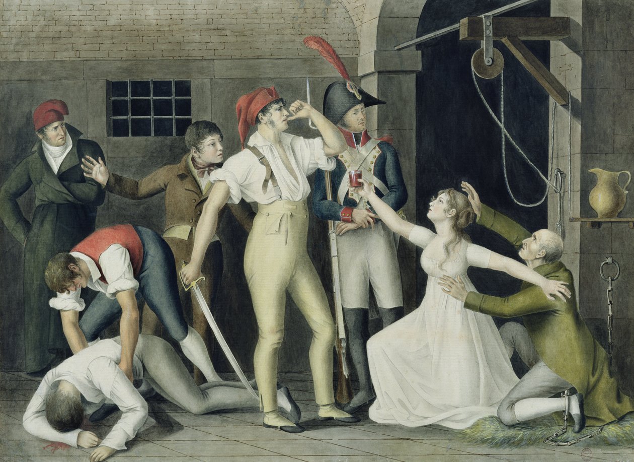 La dévotion filiale et héroïque de Mademoiselle de Sombreuil en septembre 1792, vers 1800 - French School