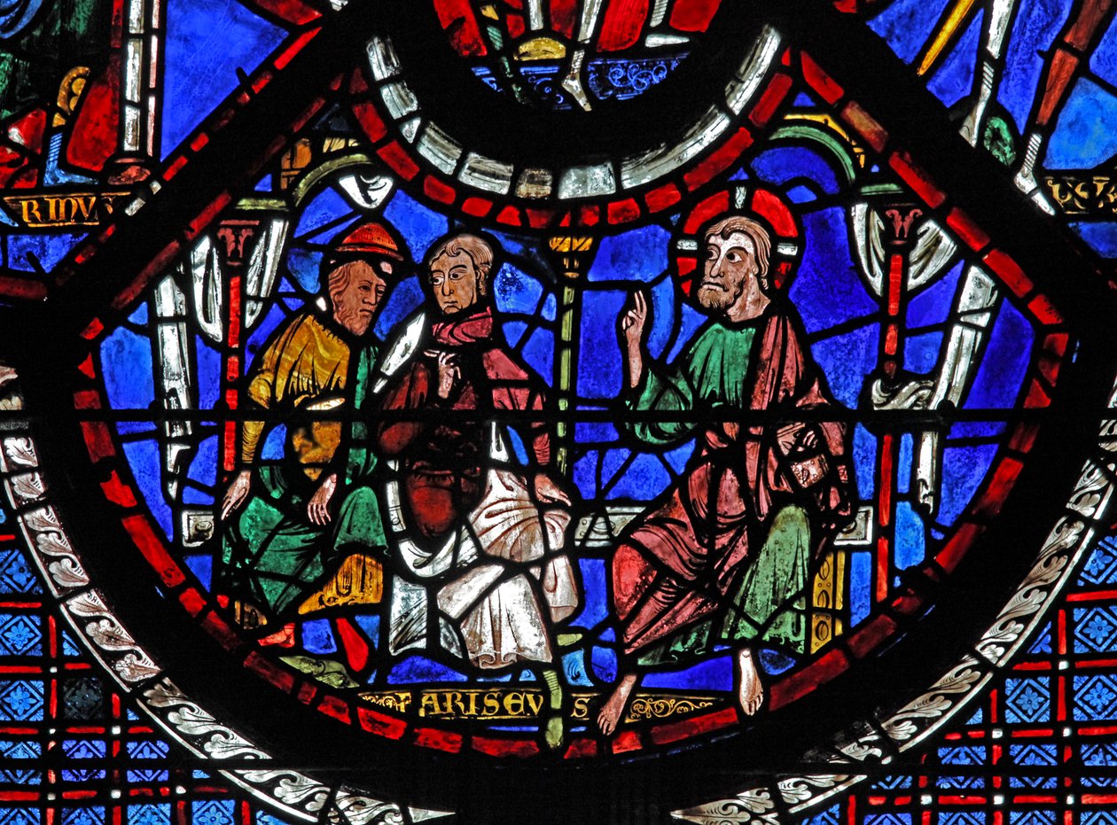 Le Bon Samaritain : Christ racontant la parabole du Bon Samaritain - French School