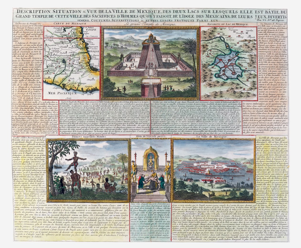 Le Grand Temple, cartes du Mexique et de ses environs - French School