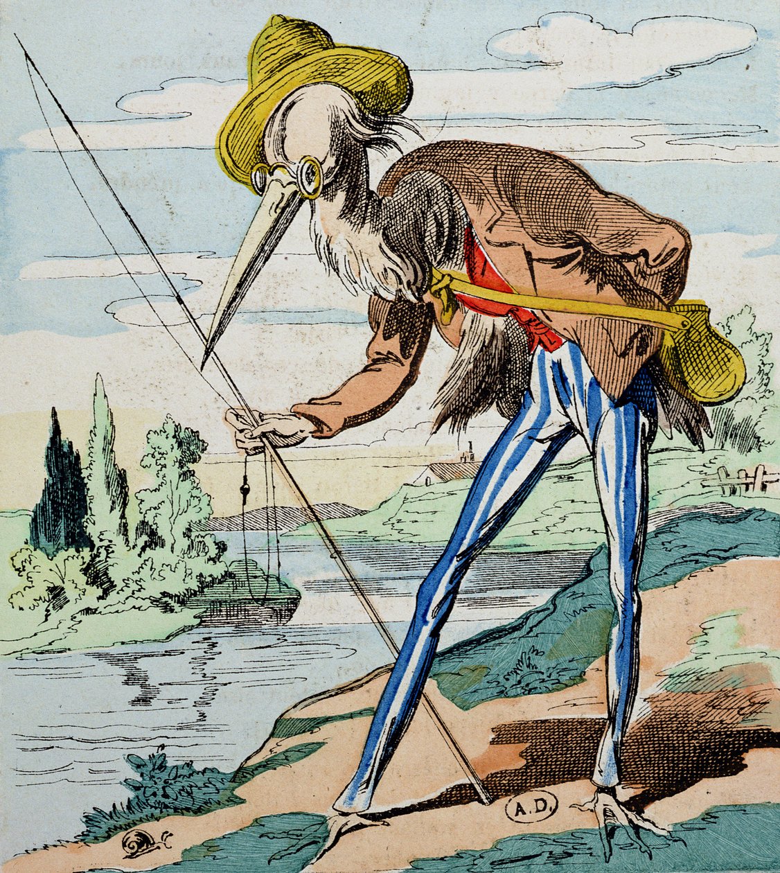 Le Héron, des Fables de la Fontaine - French School