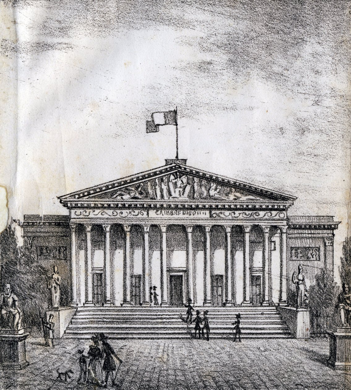 La Maison des Députés - "Alphabet Pittoresque des Monuments de Paris" vers 1840 (gravure) - French School