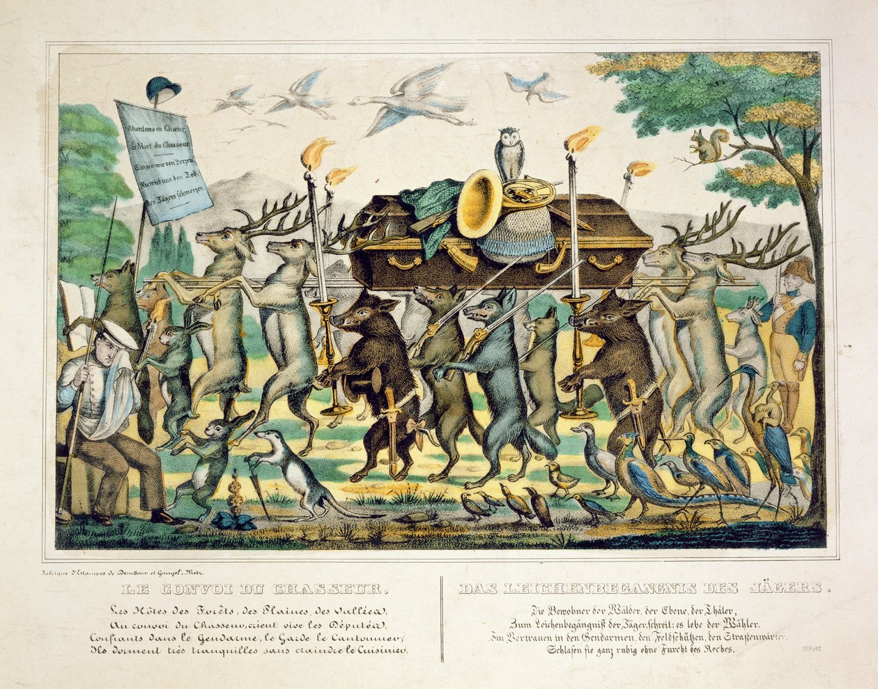 La Procession des chasseurs, vers 1850 - French School