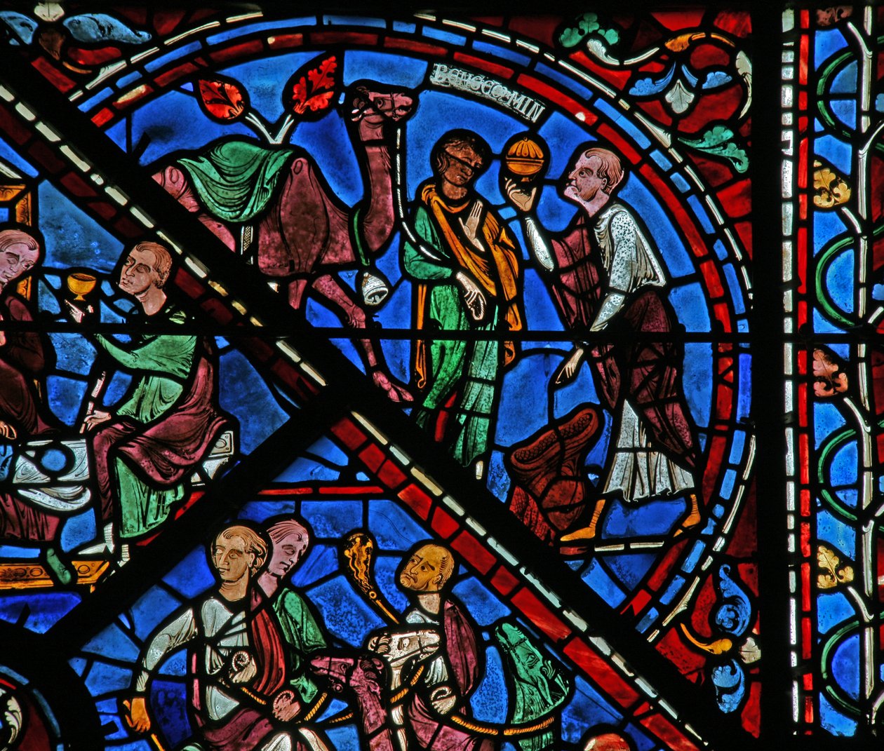 La fenêtre de Joseph : son serviteur montre à Benjamin la coupe dans son sac - French School