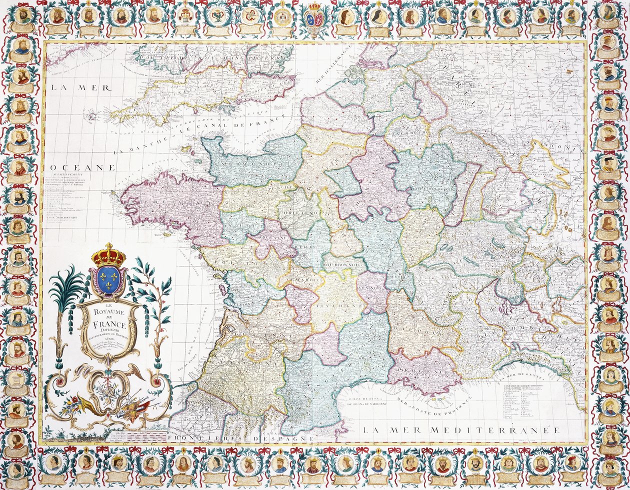 Le Royaume de France divisé en gouvernements locaux, 1751 - French School