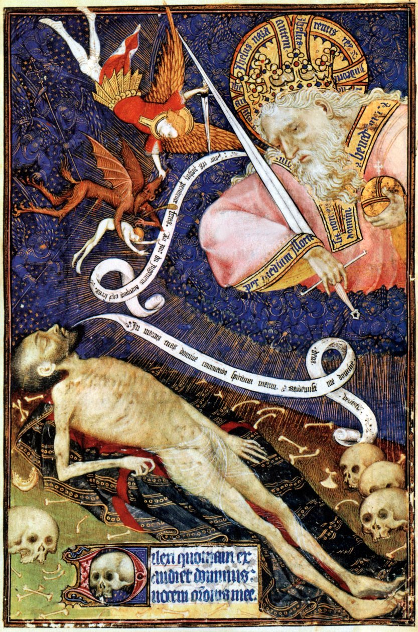 Le Jugement dernier, illustration des Grandes Heures de Rohan, 1430 - French School