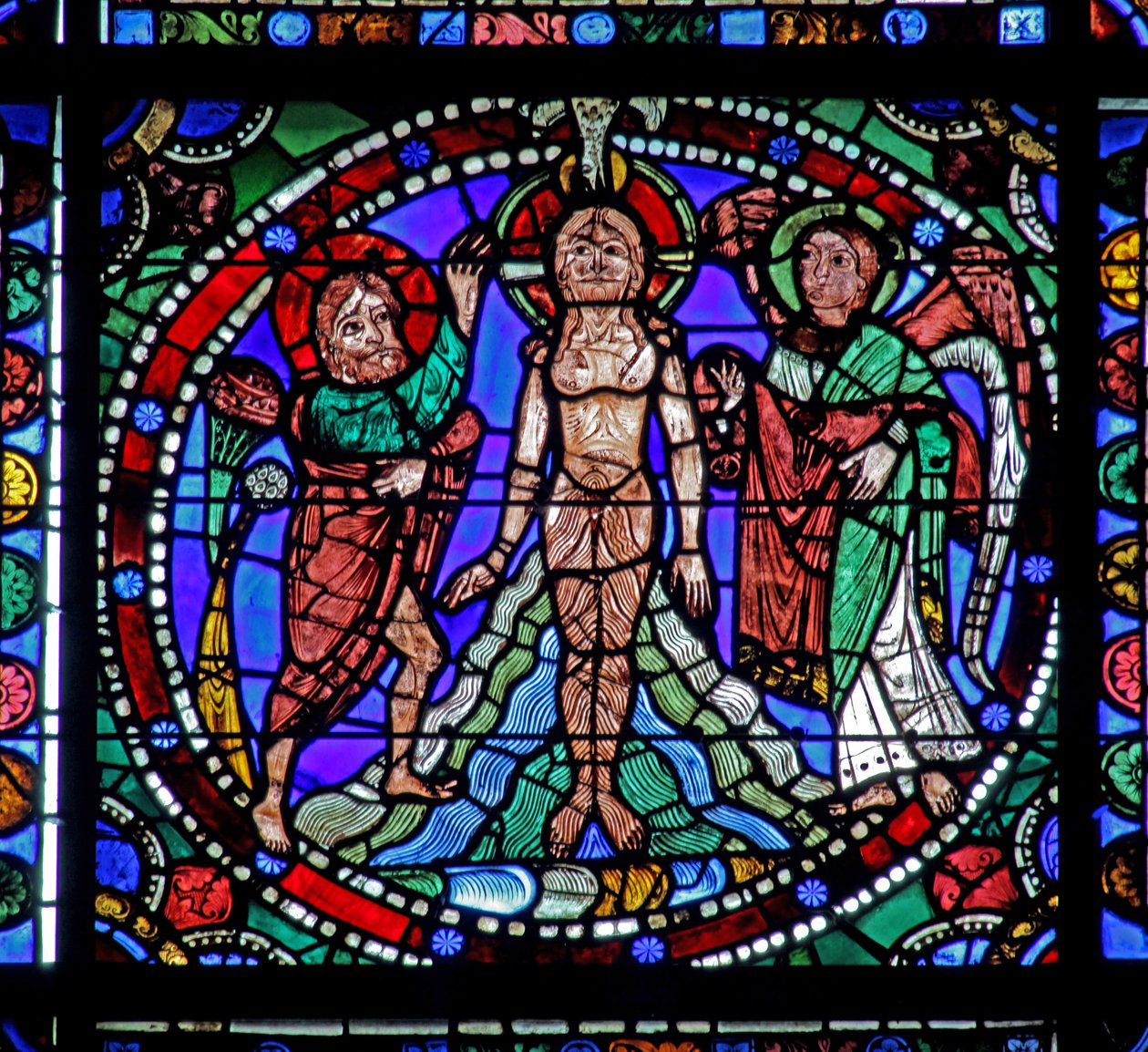 La Vie du Christ : Baptême dans le Jourdain - French School