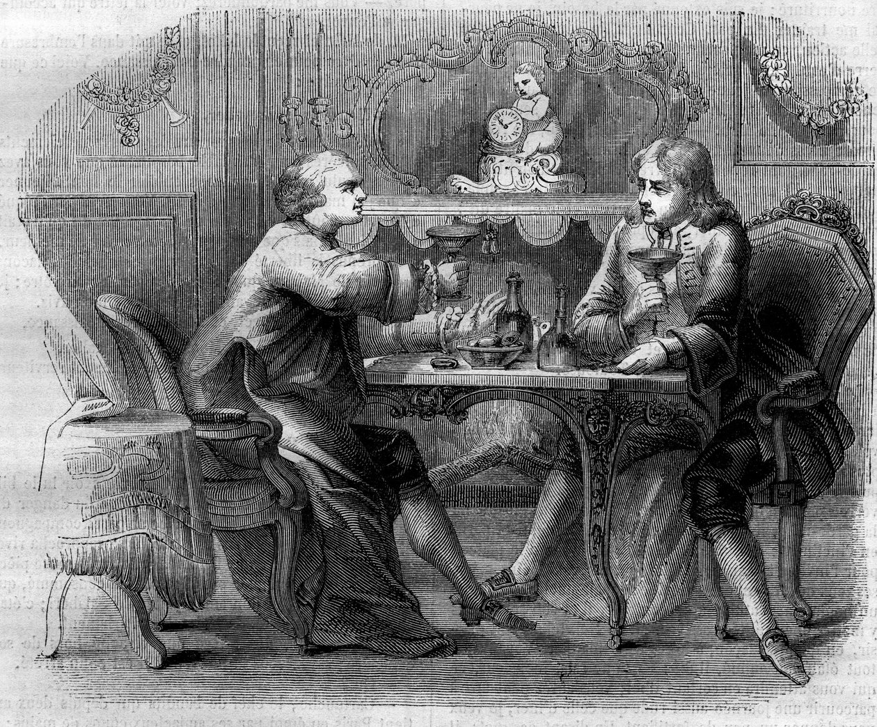 Le Marquis de Nointel offrant un déjeuner au bandit Cartouche (Louis Dominique Cartouche dit - French School