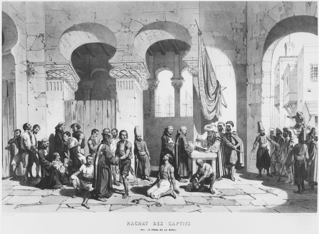 Les Pères de la Miséricorde rachetant les captifs en Algérie, vers 1830-40 - French School