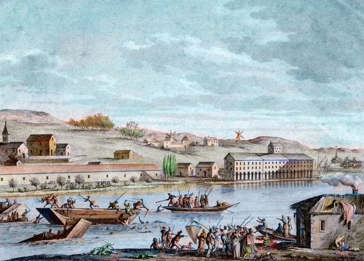 Les noyades de Nantes, Règne de la Terreur, 1793 - French School