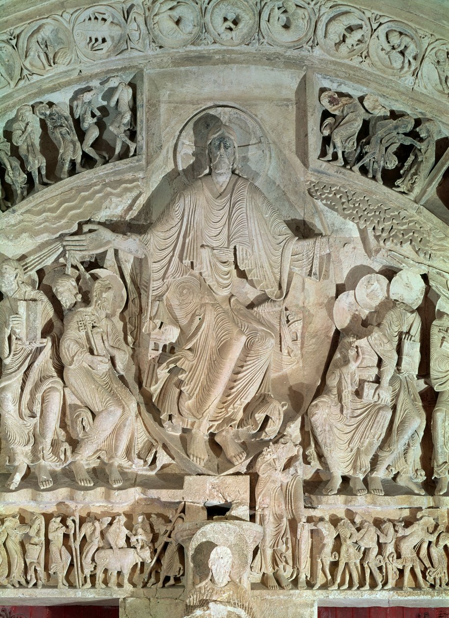 La Pentecôte, du tympan du portail central, vers 1120 - French School