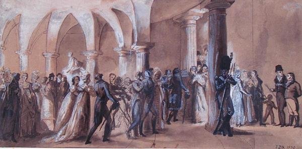 Le péristyle au Théâtre Français - French School