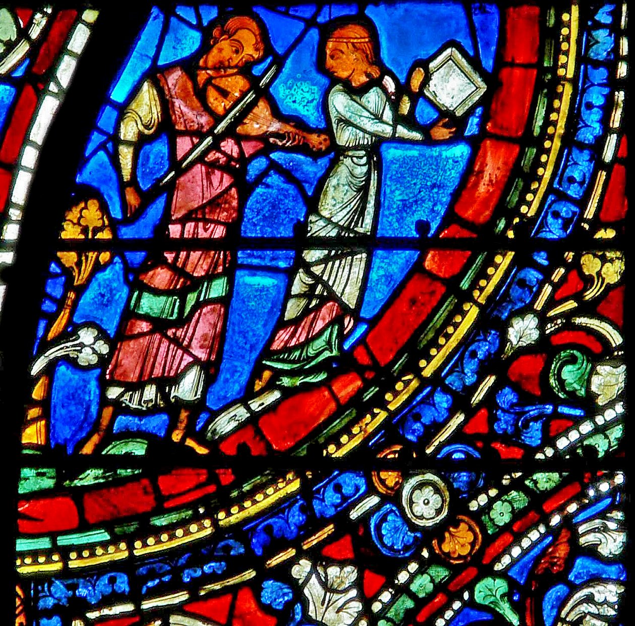 Fenêtre du Fils Prodigue : musiciens à la fête - French School