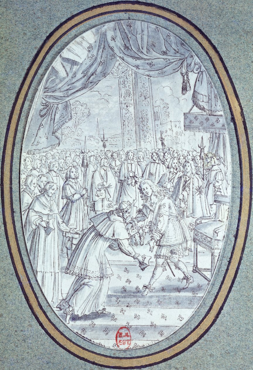 Réception du cardinal Flavio Chigi (1631-93) par Louis XIV (1638-1715) le 29 juillet 1664 - French School