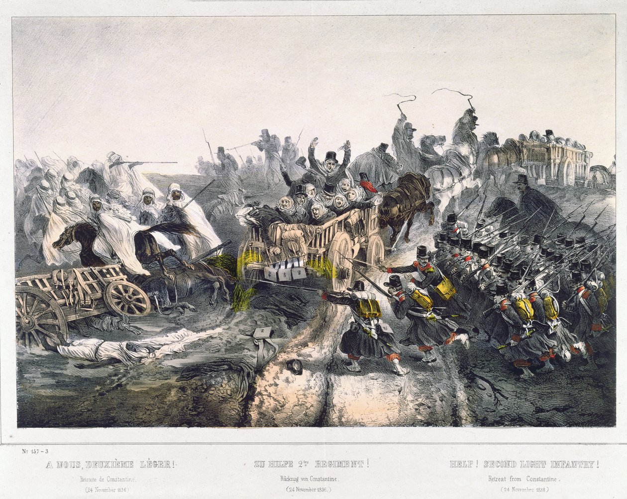 La Retraite des Français de Constantine le 24 novembre 1836 - French School