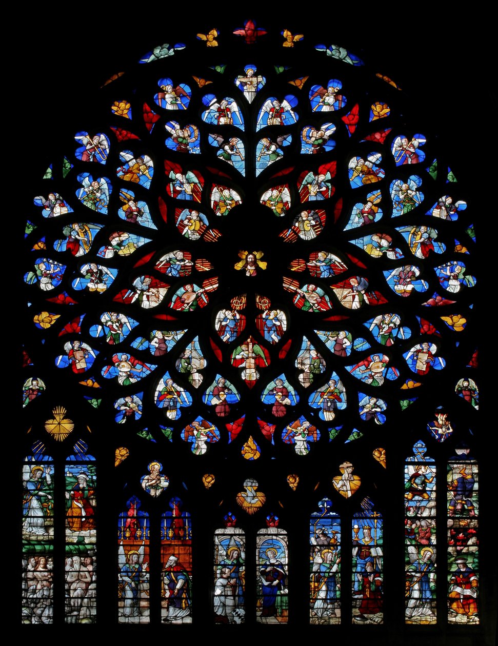 La Rose de Paradis avec des musiciens angéliques, avant 1520 - French School