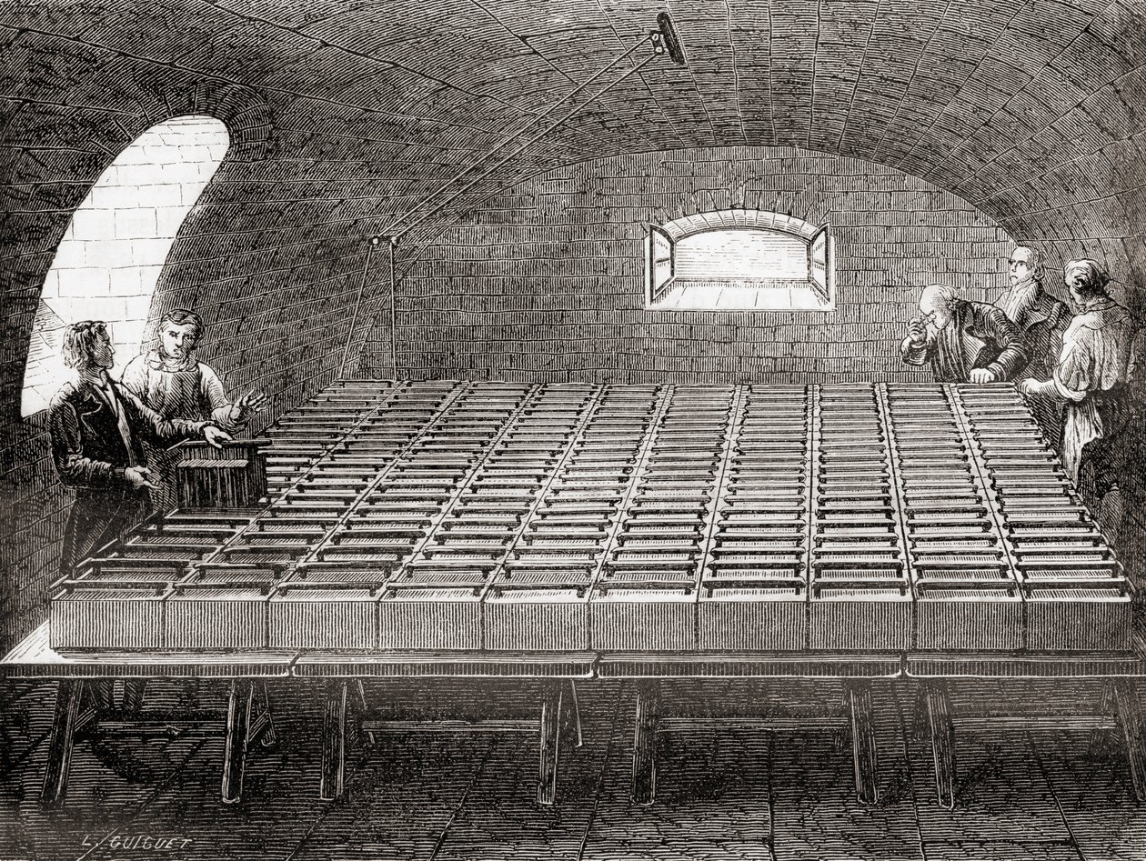 La batterie électrique de la Royal Institution (Les Merveilles de la Science, pub.1870) - French School