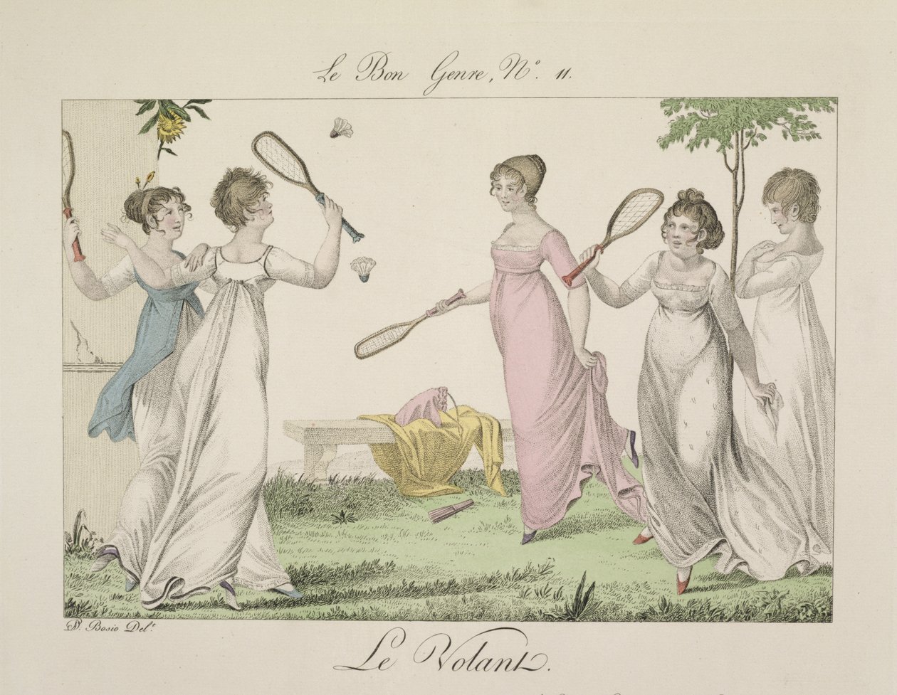 Le Volant, planche 11 de Le Bon Genre, 1802 - French School
