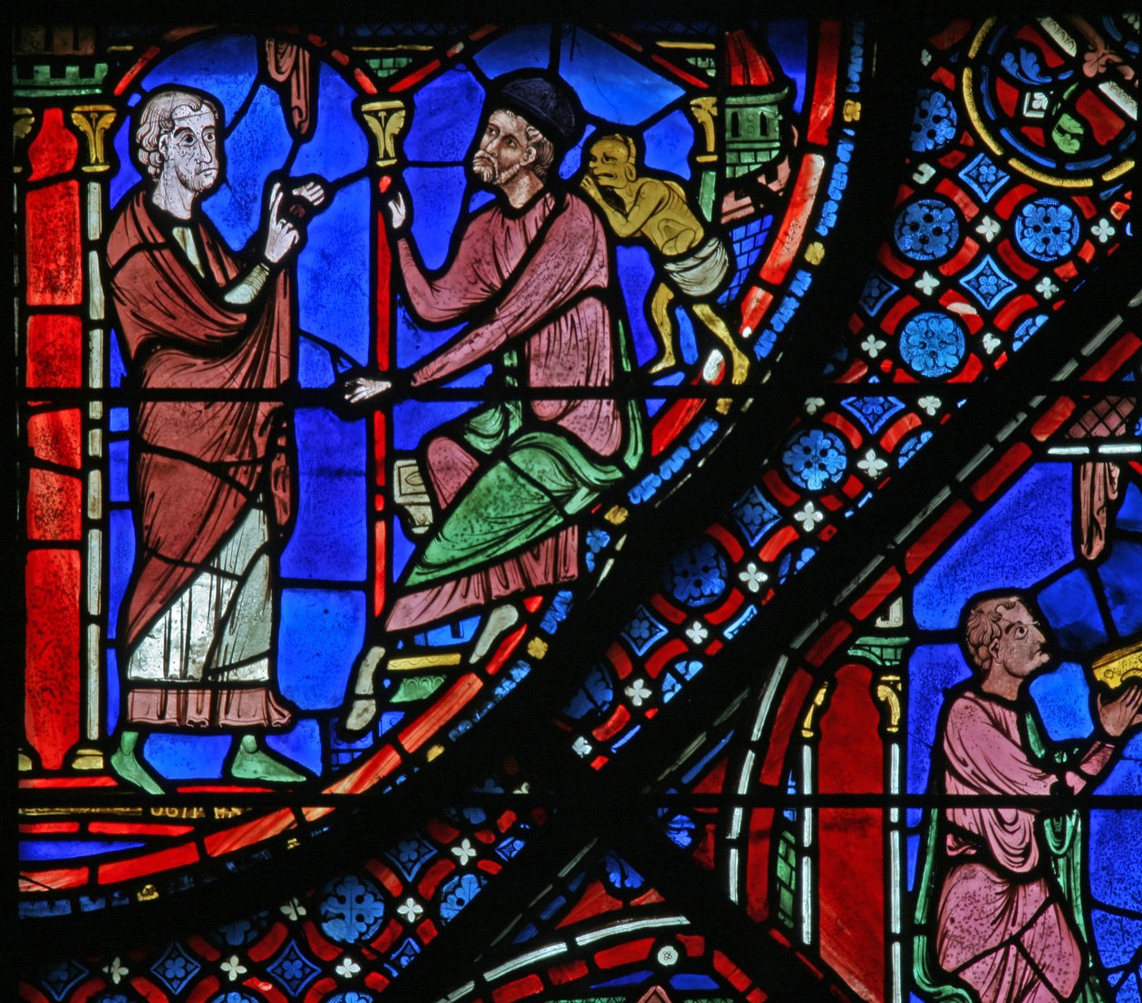 La fenêtre de Saint Jacques : Filetus raconte à Almoniges (Hermoniges) sa conversion - French School