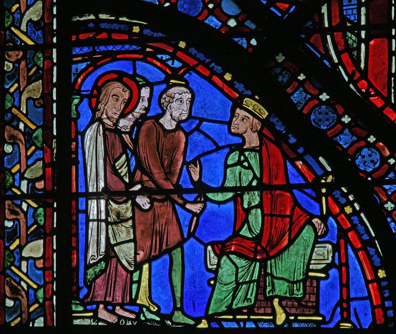 La fenêtre de Saint Jacques : Jacques devant Hérode - French School