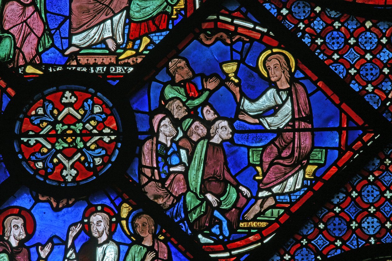 La fenêtre de Saint Jacques : il prêche dans la synagogue - French School