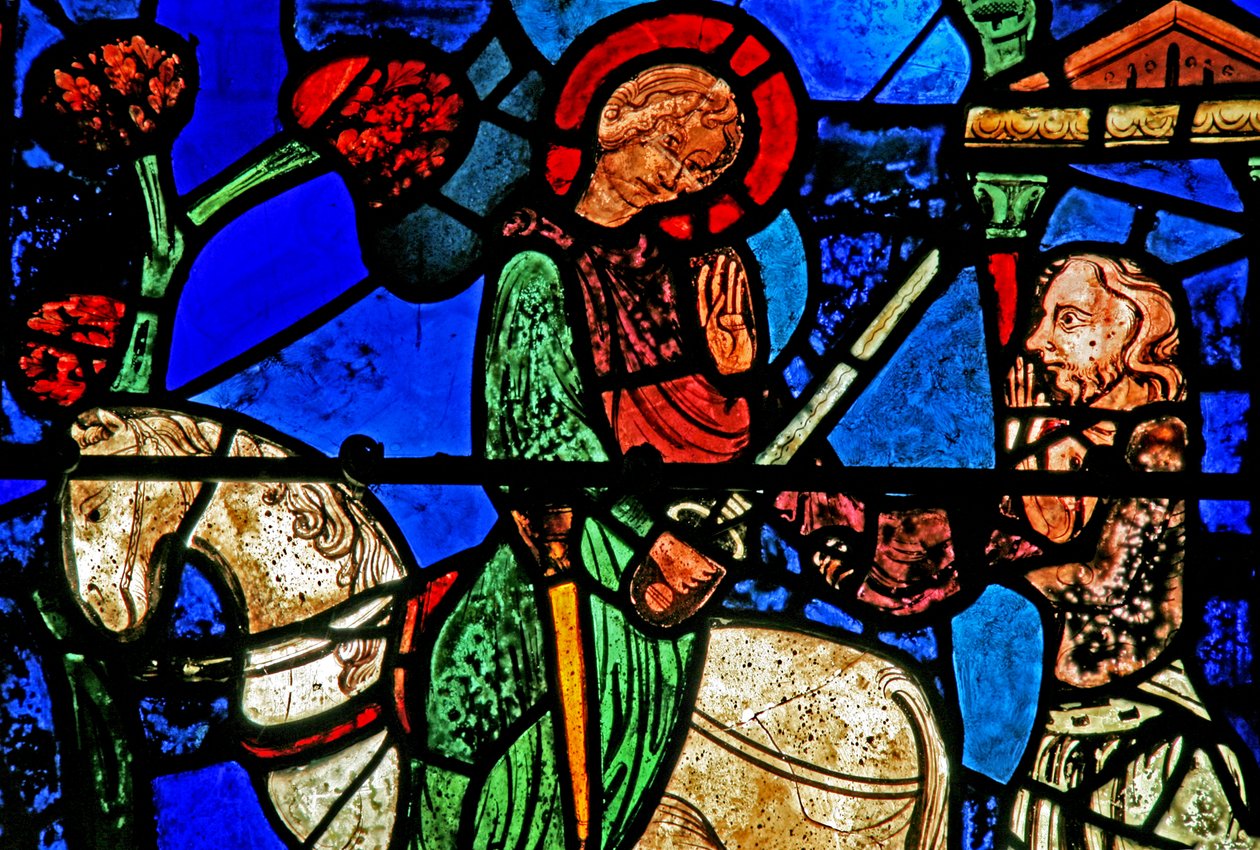 La fenêtre de Saint Martin : le saint partage son manteau - French School