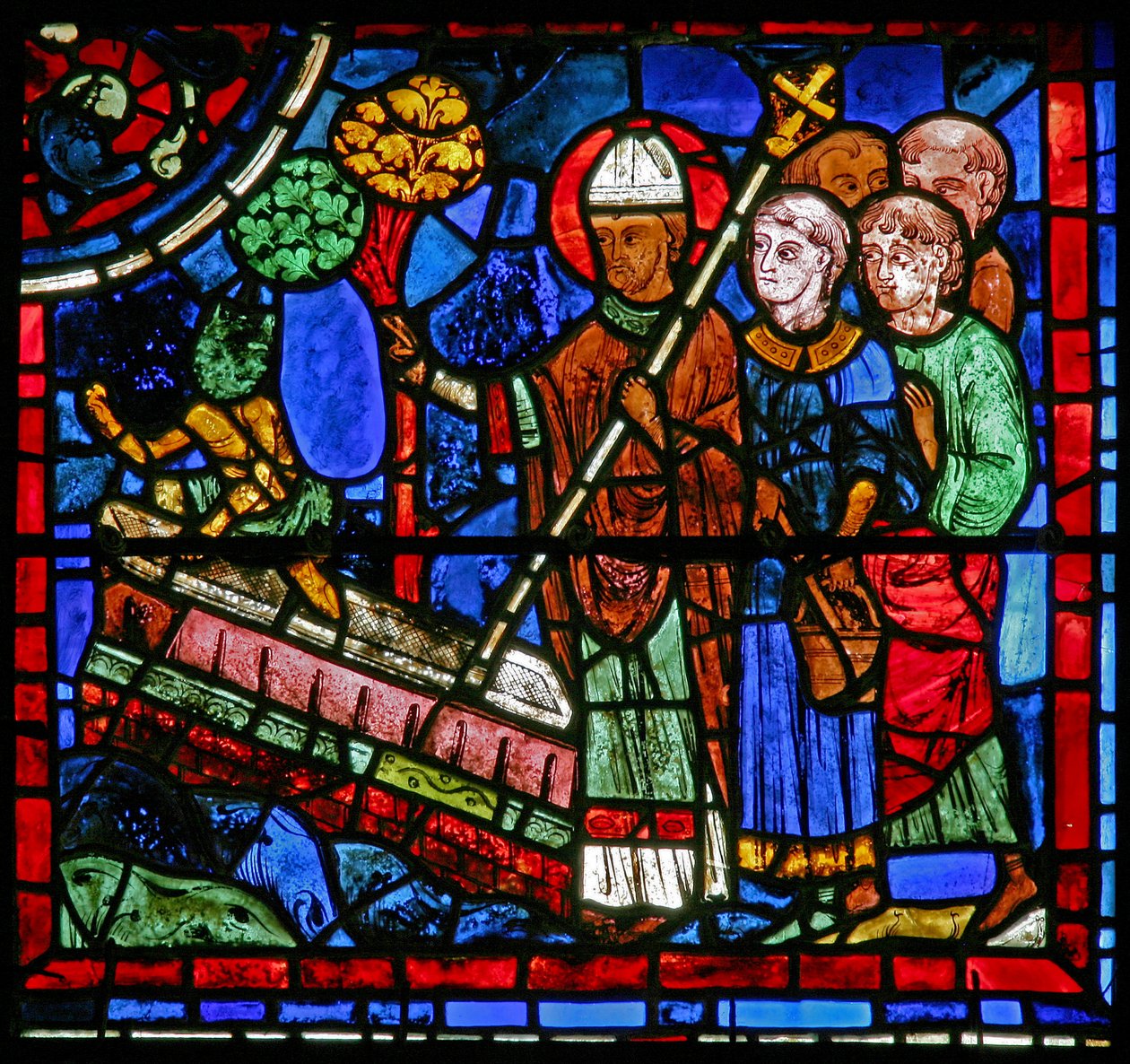La fenêtre de Saint Martin : le saint exorcise un démon du tombeau - French School