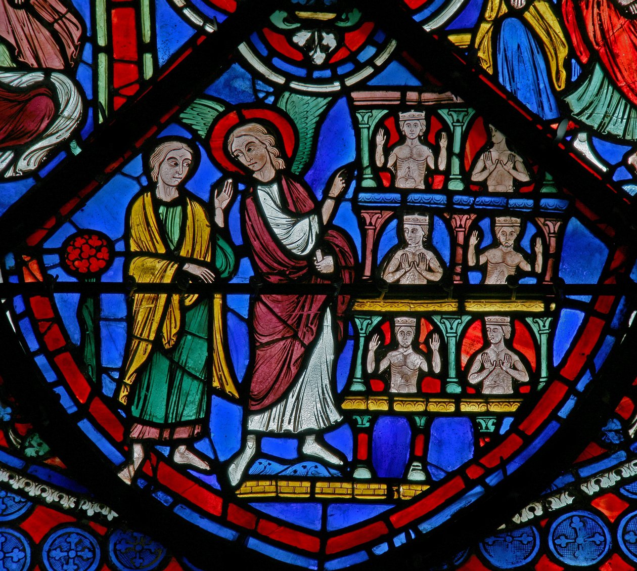 La fenêtre de Saint Thomas : Gad montre un palais par un ange - French School