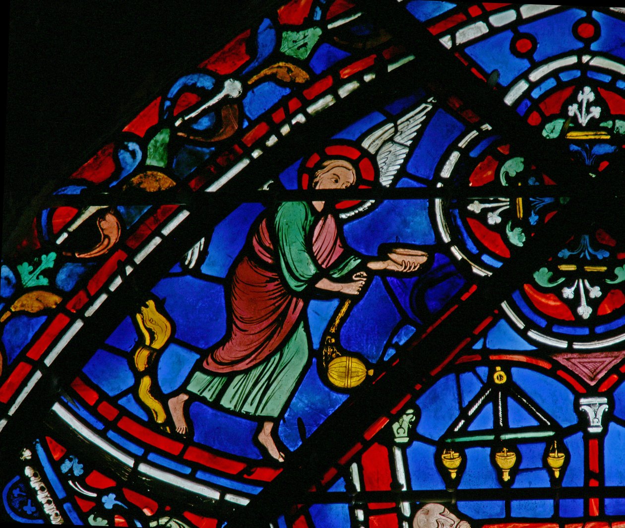 La fenêtre de Saint Thomas : des anges assistent au tombeau de Saint Thomas - French School