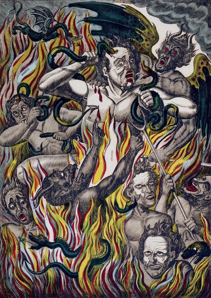 Le Tourment des damnés en enfer - French School