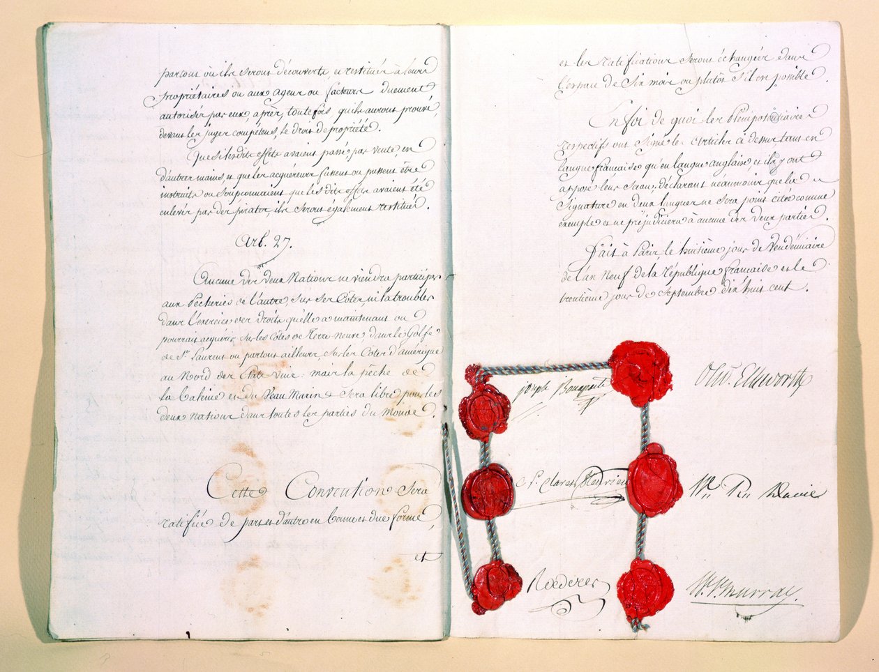 Le traité de Mortefontaine, 30 septembre 1800 - French School