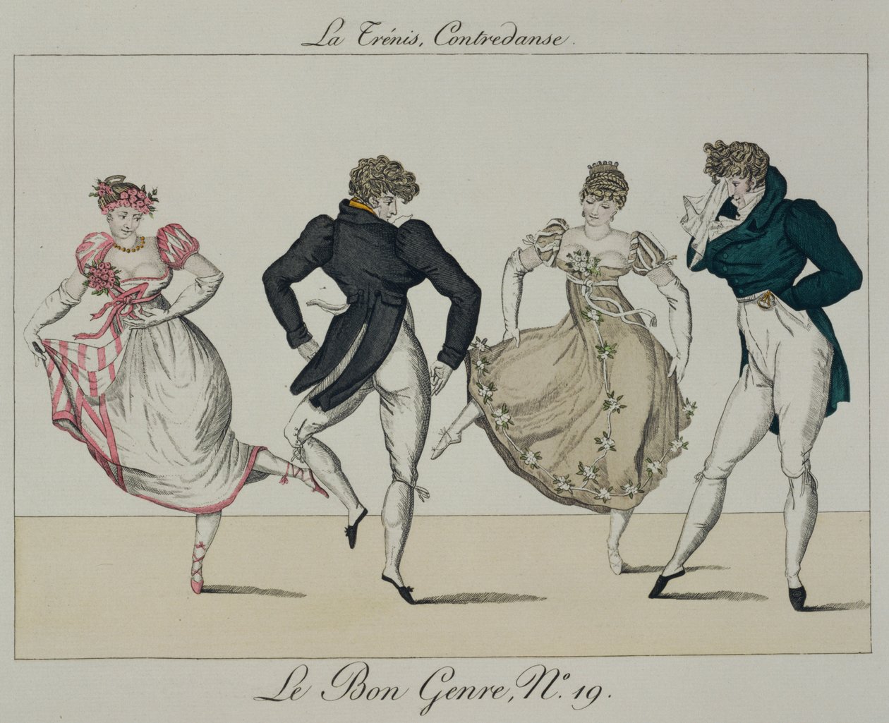 La Quadrille de Trenis, planche 19 de Le Bon Genre, 1805 - French School