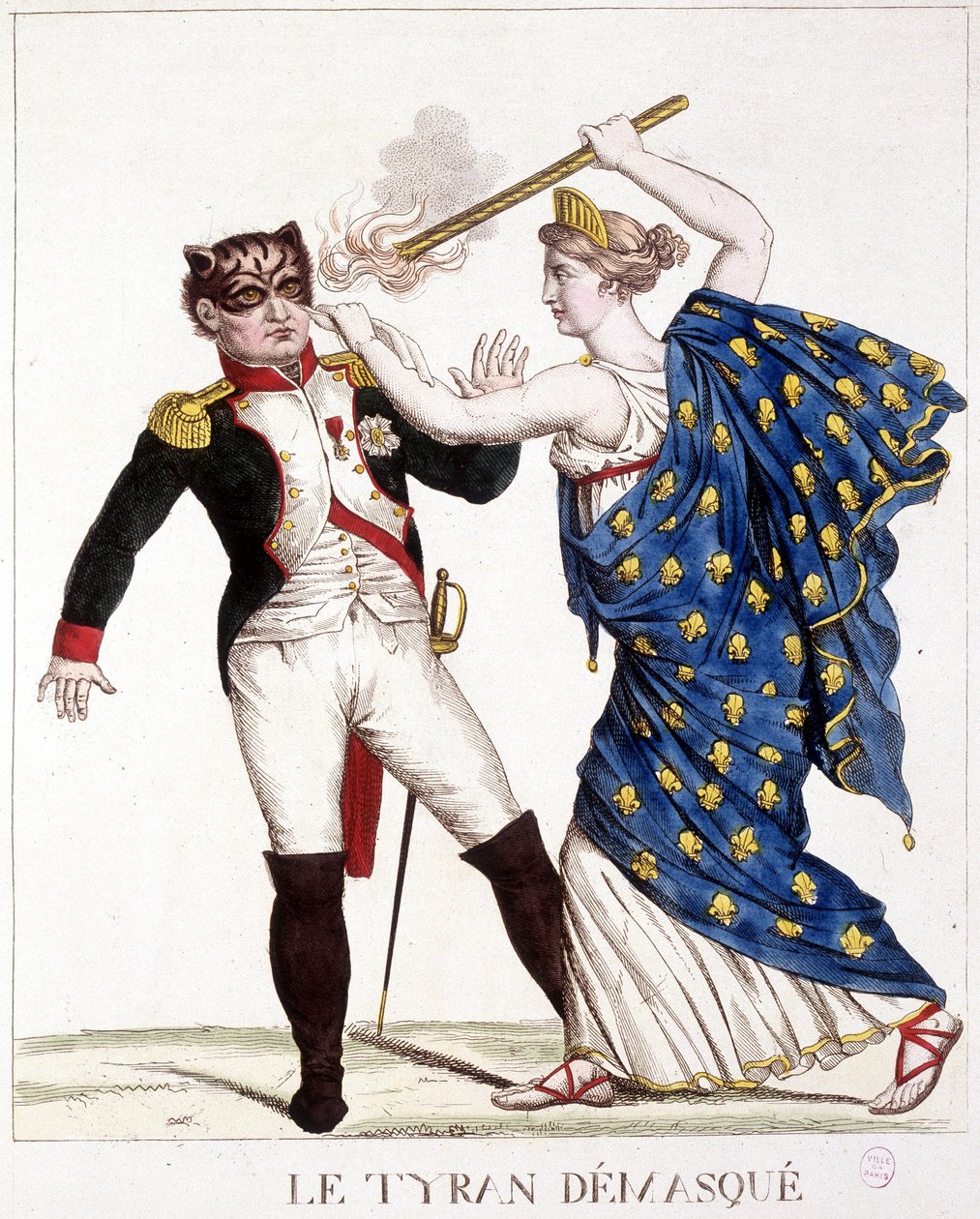 Le tyran démasqué - dans "Napoléon 1er, caricatures, collection factice", c. 1814. - French School