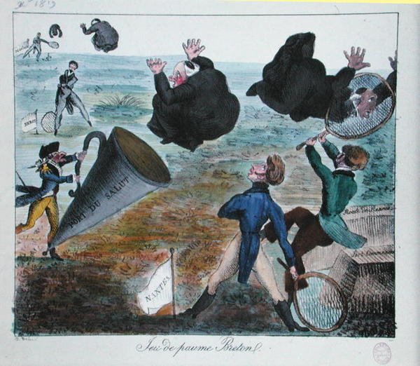 La réception indésirable des missionnaires en Bretagne, décembre 1819 (gravure) - French School