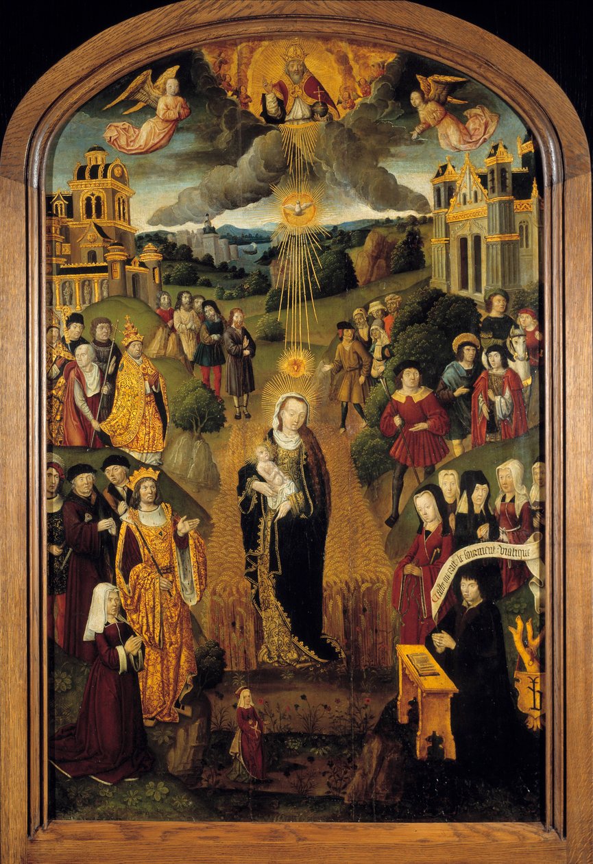 La Vierge au blé avec le roi Louis XII et le pape Alexandre VI - French School