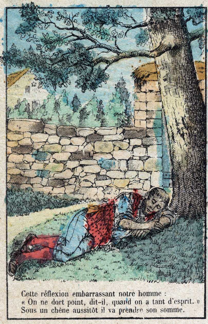 Le gland et la citrouille. Fables de Jean de La Fontaine (1621-95). Imagerie d