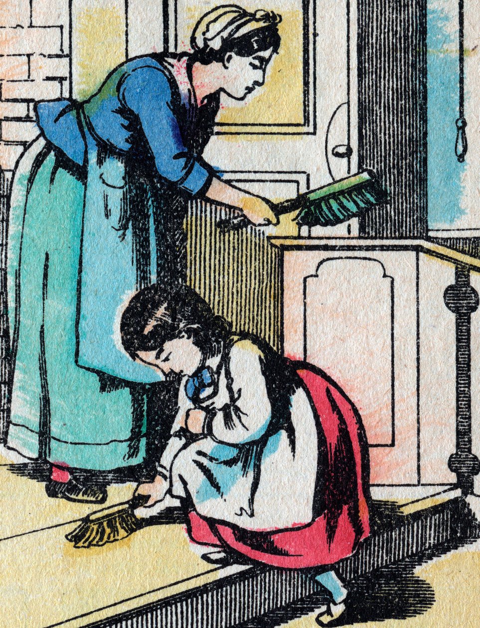 Les activités des filles de bonnes familles : les travaux ménagers - Image d