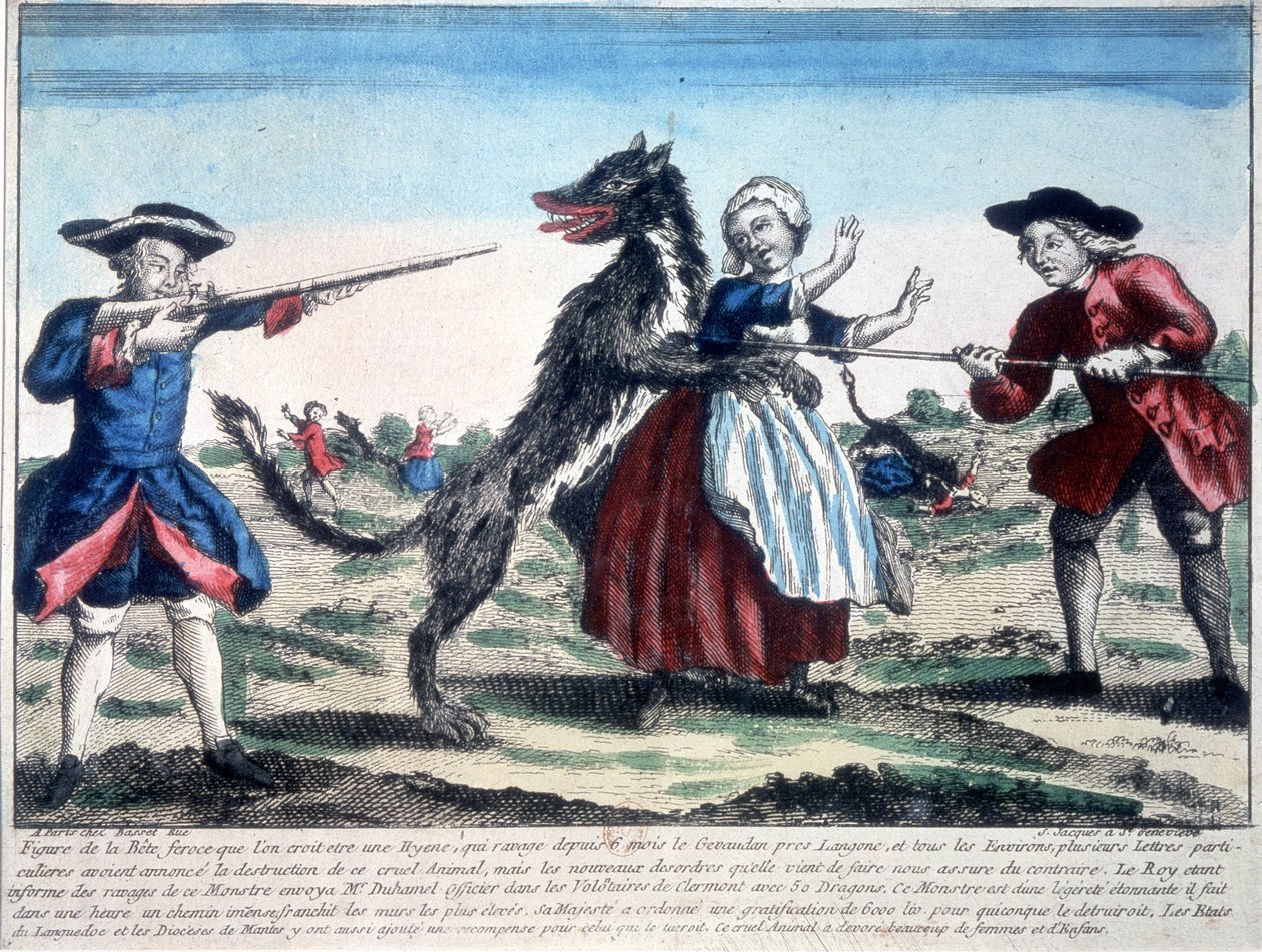 La bête du Gévaudan tuée par des soldats - French School
