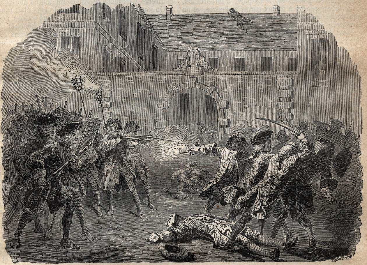 Le brigand Louis Dominique Garthausen dit Cartouche (1693-1721) et ses compagnons allant dévaliser l