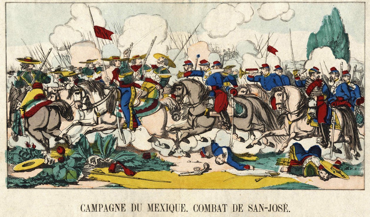 Le capitaine de Foucauld à la bataille de San Jose pendant la campagne du Mexique (1862-1867), image d