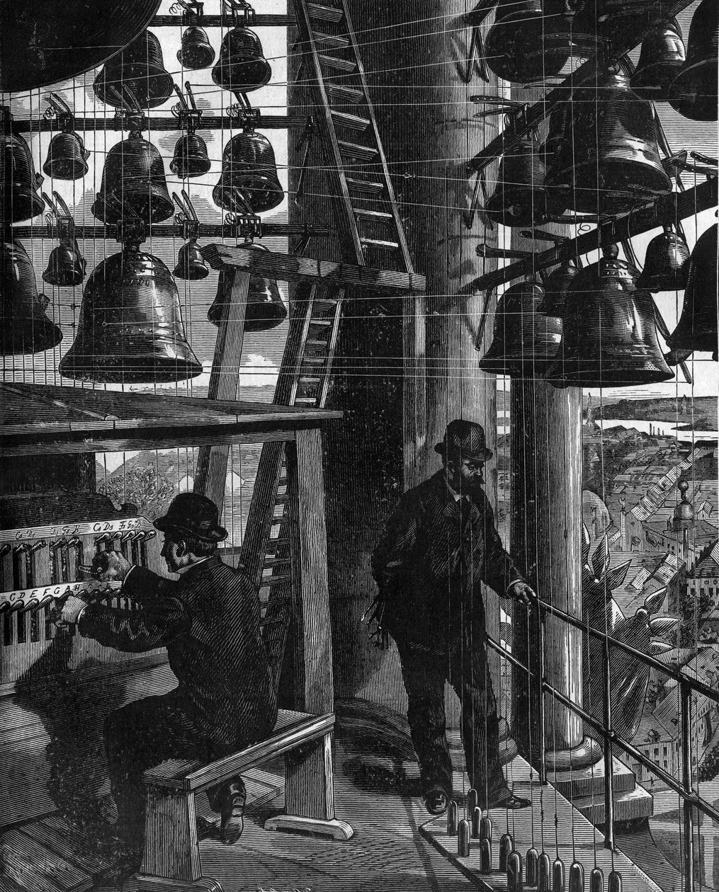 Le carillon de Potsdam en Allemagne au XIXe siècle. - French School