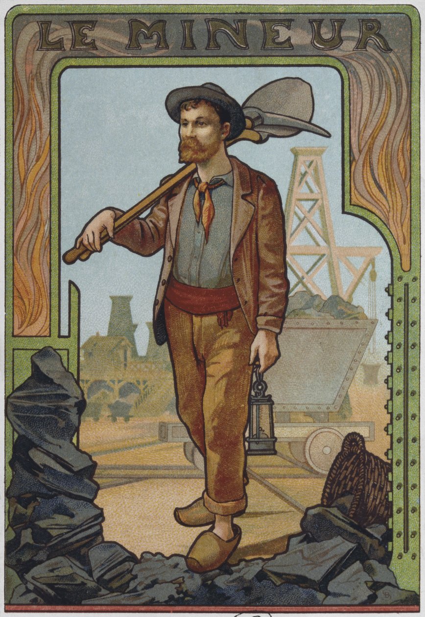 Le mineur de charbon, vers 1900 - French School