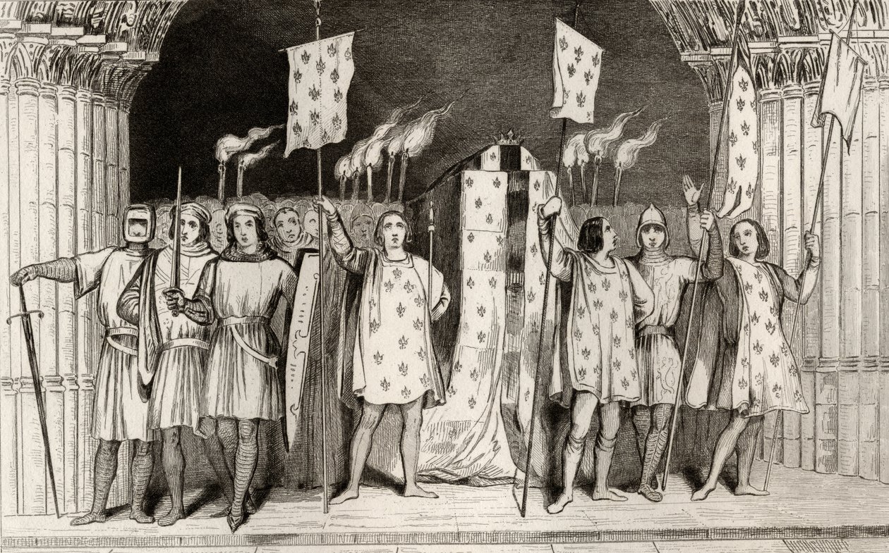 Le bébé mort Jean I (1316) le Posthume proclamé roi à ses funérailles, de 